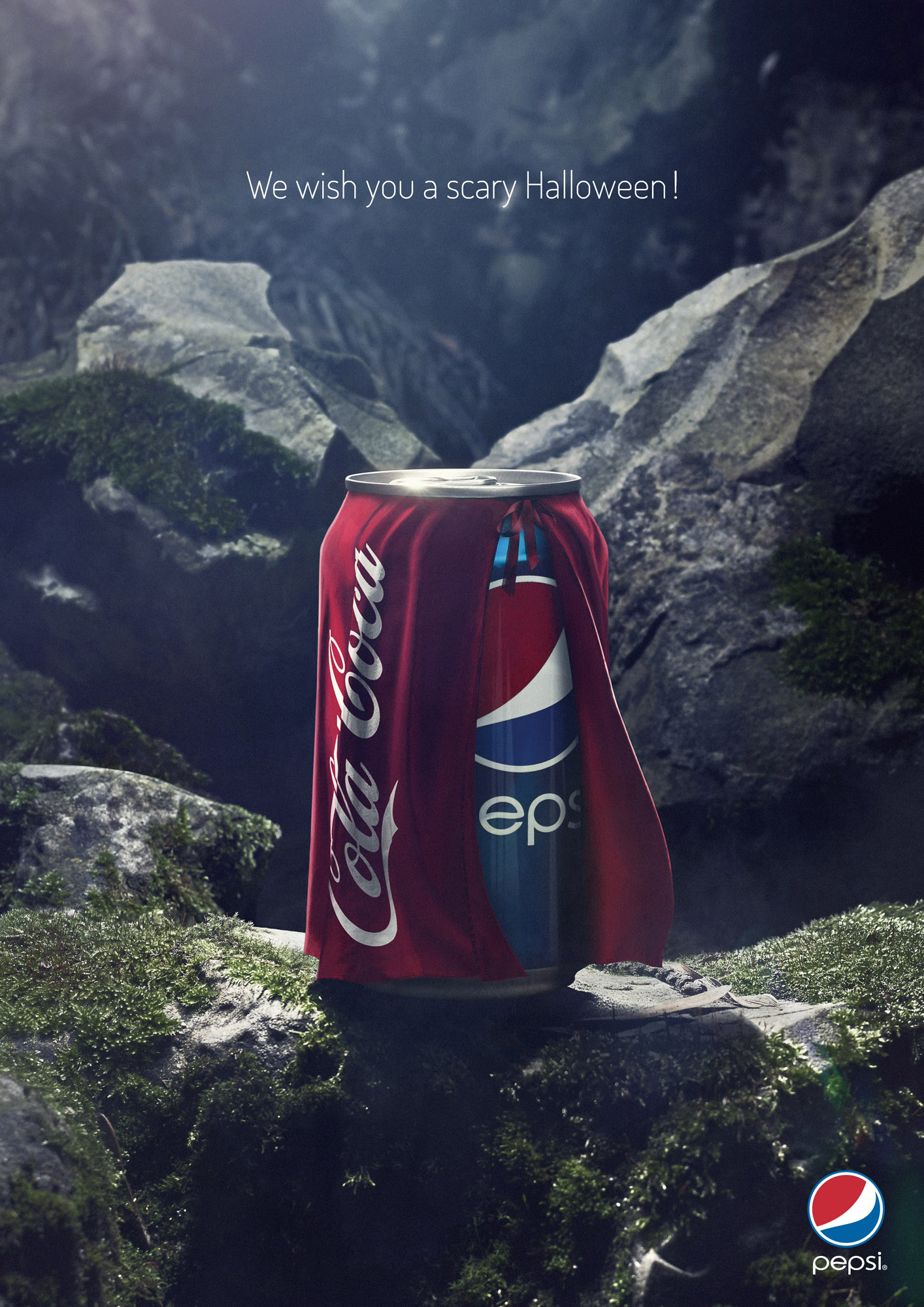 Pepsi Halloween creative used as the source image for attention prediction.